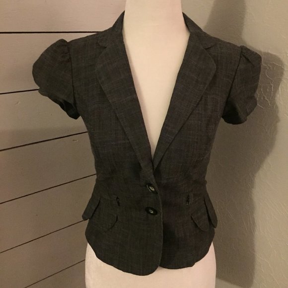 A. Byer Blazer Jacket Short Sleeve Gray - Picture 1 of 6
